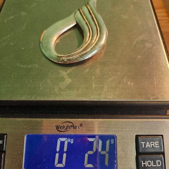 Vintage Modernist Statement Sterling Silver 925 Large Teardrop Brooch - Picture 6 of 7